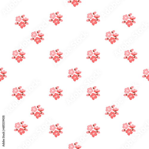 Sakura pattern vector illustration. The flowery atmosphere created by sakura blossoms transported observer to realm tranquility and bliss The repeating pattern sakura blooms symbolized eternal renewal
