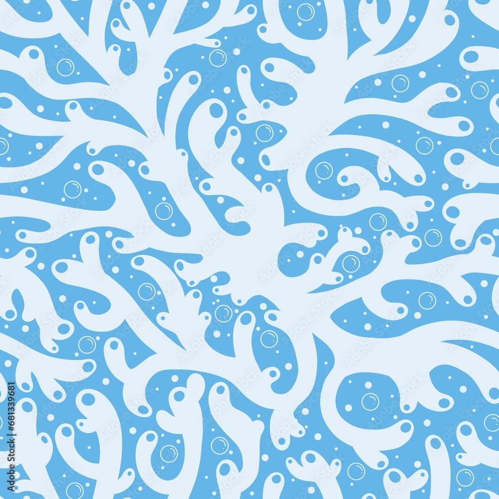 hand drawn coral reef seamless pattern hand drawn coral reef seamless pattern