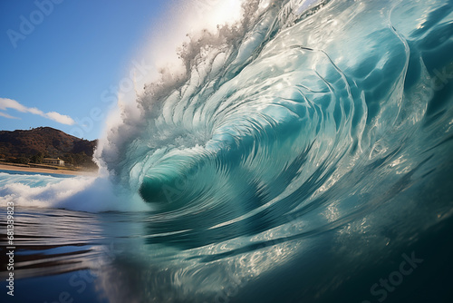 the big blue wave of the sea