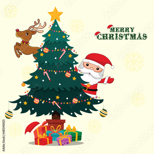 Vector illustration Marry Christmas Poster template
