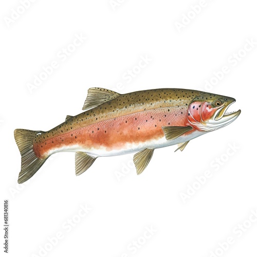trout on a white background