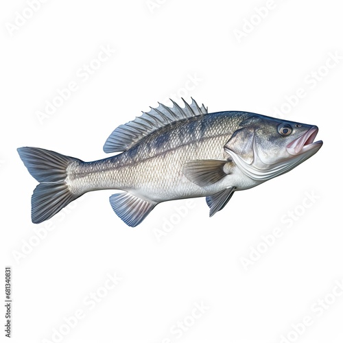 Sea Bass fish on white background