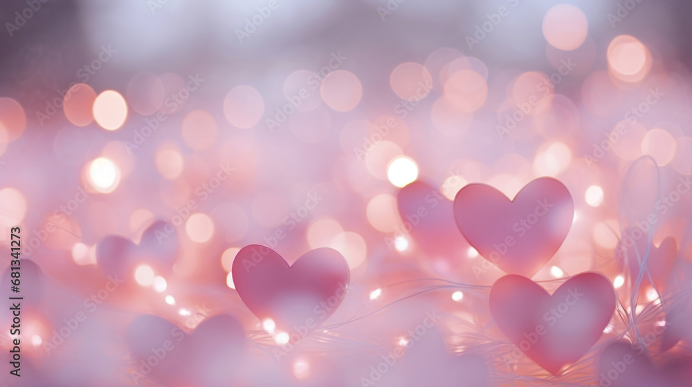 Bokeh heart background. Valentine's day concept. - obrazy, fototapety, plakaty 