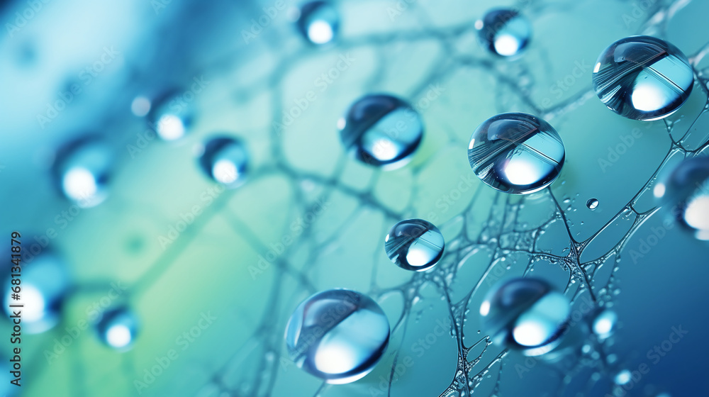 Background Design of Shimmering Water Droplets on a Spiderweb Background Design of Shimmering Water Droplets on a Spiderweb