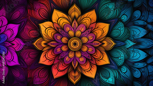 Background Design of Intricate Mandala Patterns in Vibrant Colors