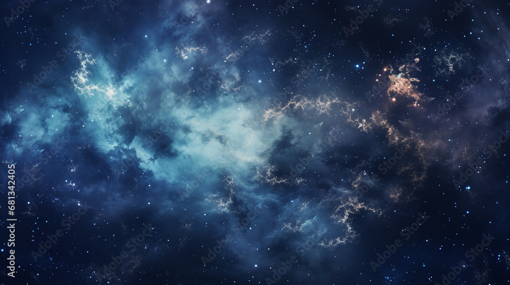Background Design of Swirling Galaxy Patterns Against a Deep Space Backdrop