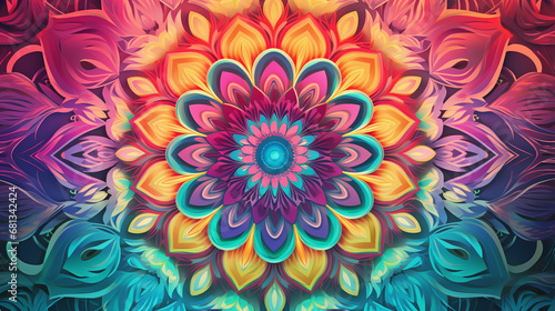 Background Design of Intricate Mandala Patterns in Vibrant Colors