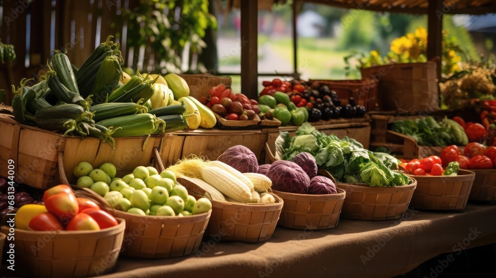 Good harvest of vegetables on the farm