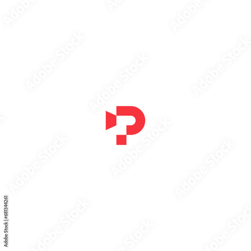 Letter P Video Recording Vector