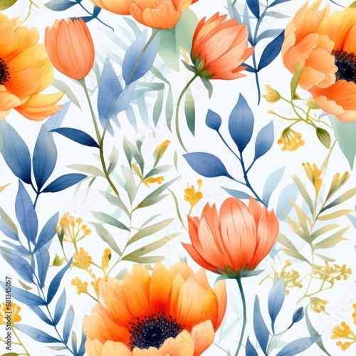 seamless background with flowers