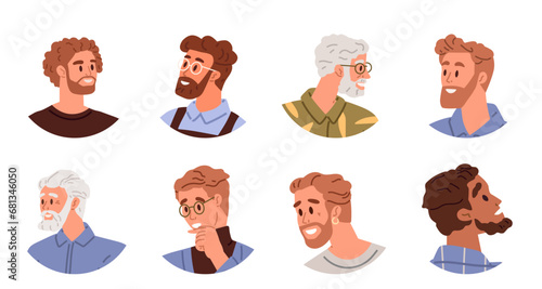 People avatar vector illustration. The human face is window into persons emotions, thoughts, and experiences The internet and cyberspace have transformed way people interact and connect Society