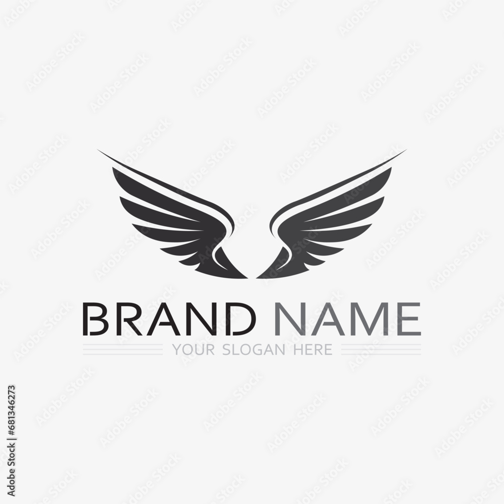 Fototapeta premium Wings logo vector icon symbol illustration design template