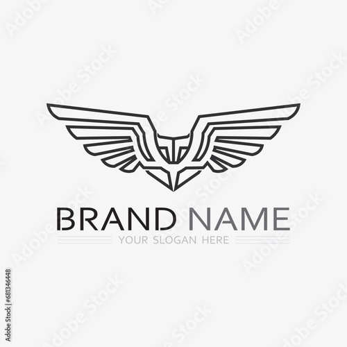 Wings logo vector icon symbol illustration design template