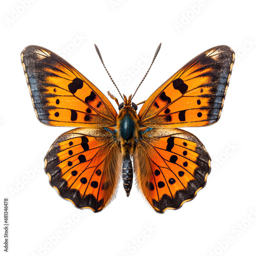 Small Copper Butterfly Isolated on Transparent or White Background, PNG photo