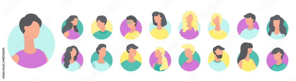 People avatar vector illustration. Individualism encourages people to embrace their own passions and beliefs Singularity embraces idea each person has unique path and purpose Identification is process People avatar vector illustration. Individualism encourages people to embrace their own passions and beliefs Singularity embraces idea each person has unique path and purpose Identification is process