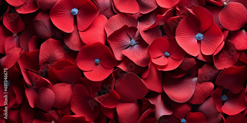 Rote Rosen Blätter Nahaufnahme im Querformat für Banner, ai generativ photo