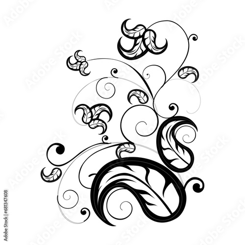 Vector floral calligraphy element flourish