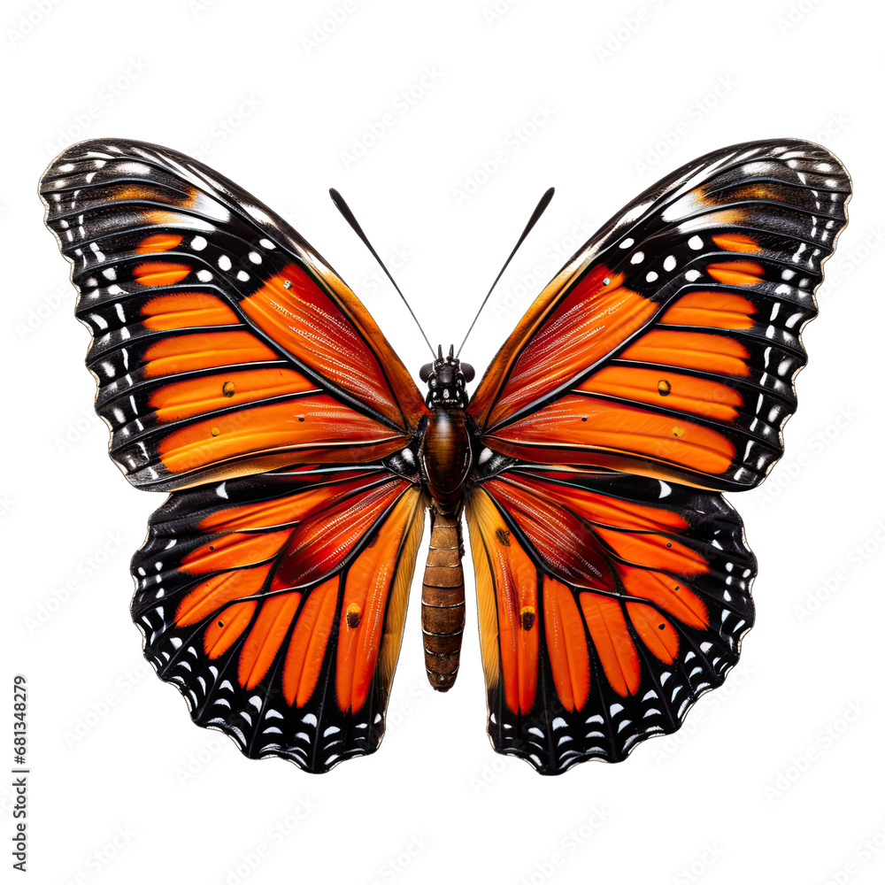 Viceroy Butterfly Isolated on Transparent or White Background, PNG