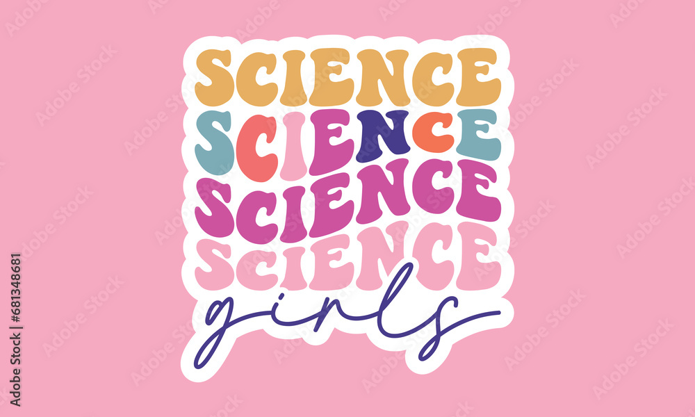 Science girls Stickers Design Science girls Stickers Design