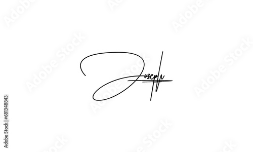 Joseph name hand-drawn signature and autograph logo design