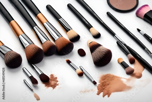 Professional makeup brushes and tools