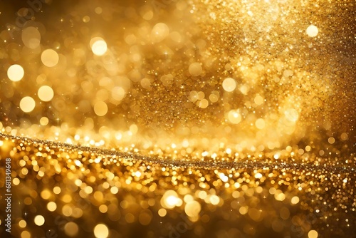 Golden color abstract glitter texture background for holidays