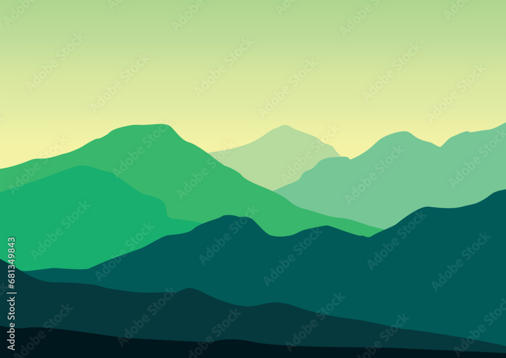 landscape mountains. Vector illustration.