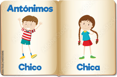 Spanish Language Education: Chico and Chica Antonyms
