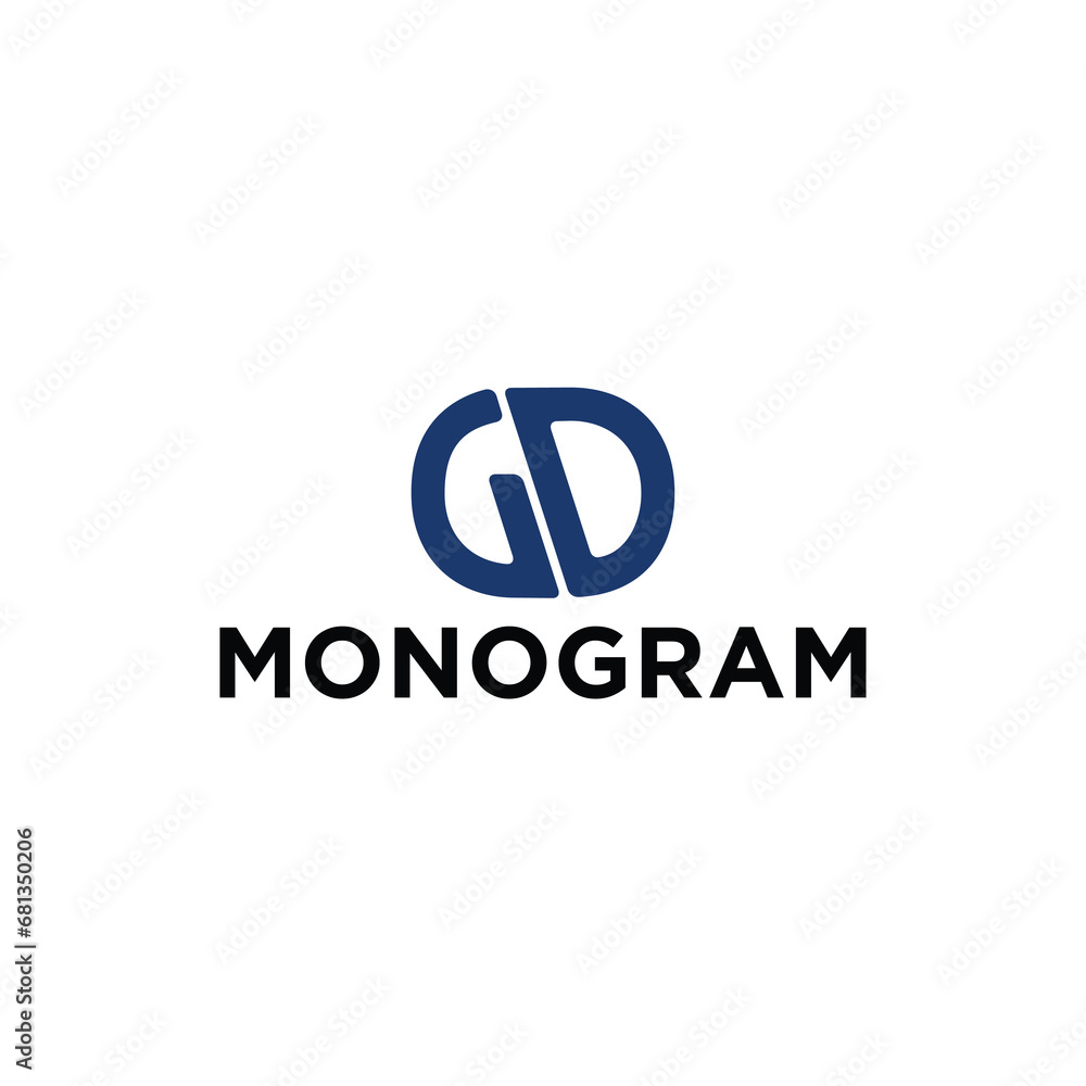GD letter logo with abstract and modern design for brand identity