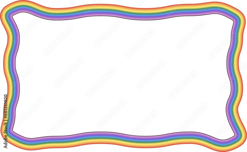 Rainbow frame Rectangle shape vintage frames badges label frames ...