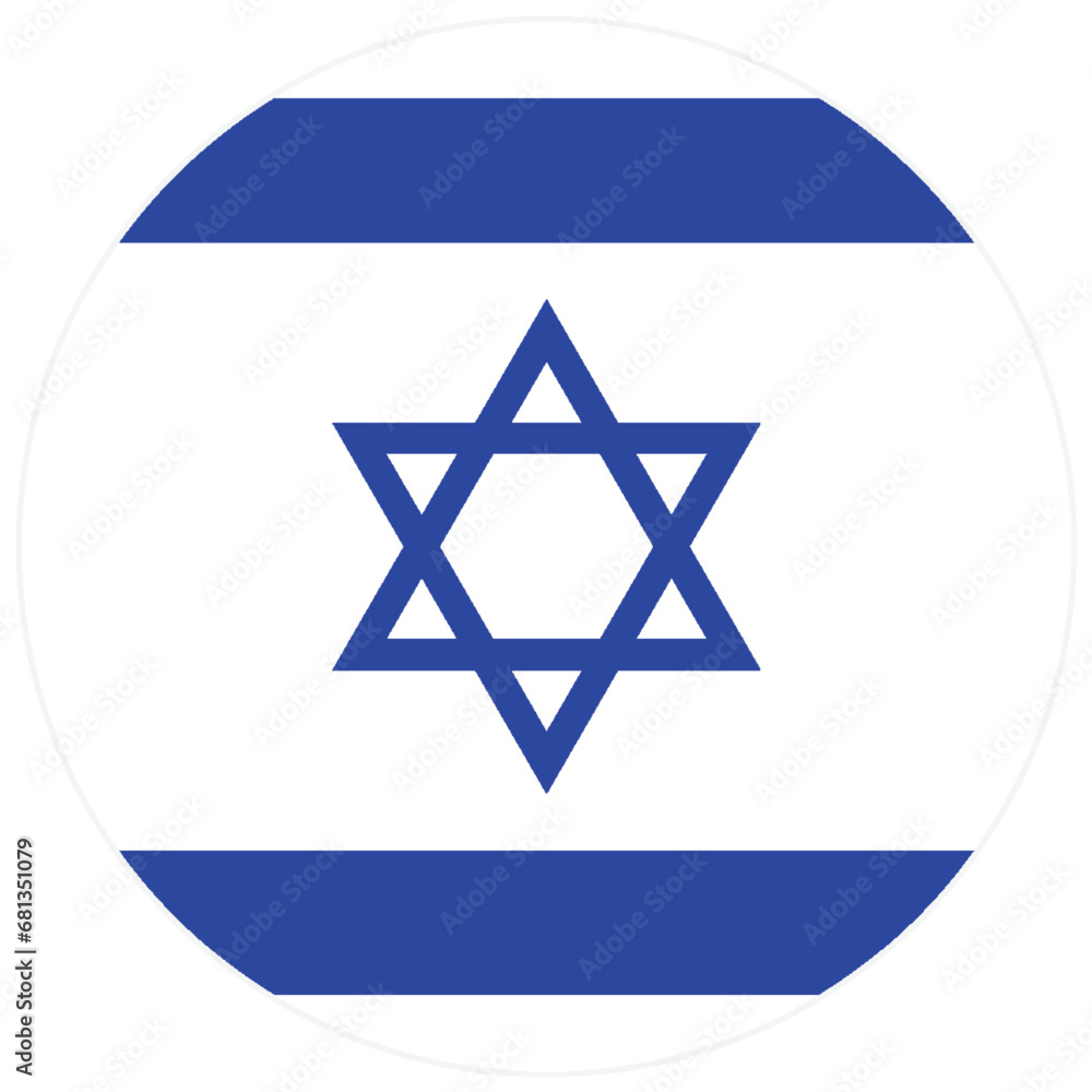 Israel Flag Icon Banner in Vector Cartoon Style Israel Flag Icon Banner in Vector Cartoon Style