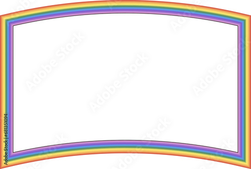 Rainbow frame Rectangle shape vintage frames badges label frames banners spectrum colorful color gradient photo frame borders vector background element decoration creative design ornamental borders 