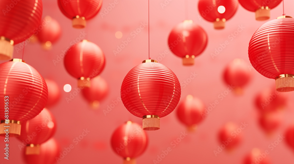 Obraz premium Chinese new year red lantern pictures 