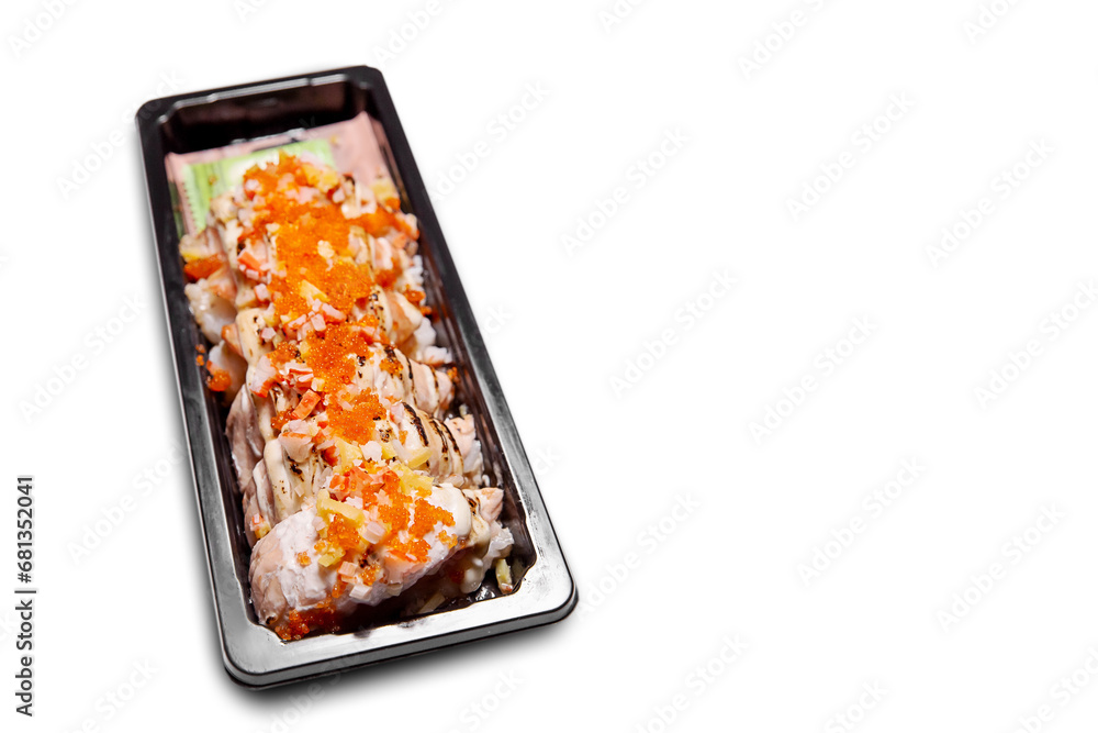 Sushi, Take Out Food, Cut Out, White Background, Box - Container Sushi, Take Out Food, Cut Out, White Background, Box - Container