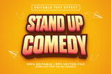 Stand Up Comedy 3d Editable Text Effect Cartoon Style Premium Vector
