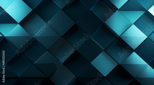 Deep blue square geometric shapes form a tranquil and uniform 3D pattern.