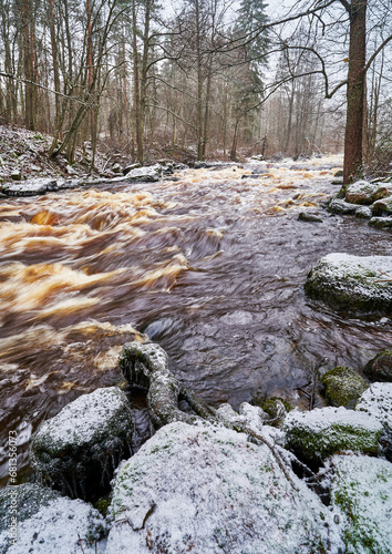 Winterday in river in November