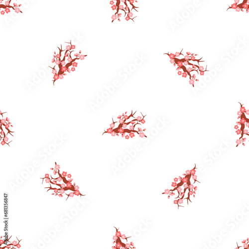 Sakura pattern vector illustration. The seamless sakura pattern concept celebrated harmony between human existence and natural world The decorative elements incorporated repetitive sakura motifs