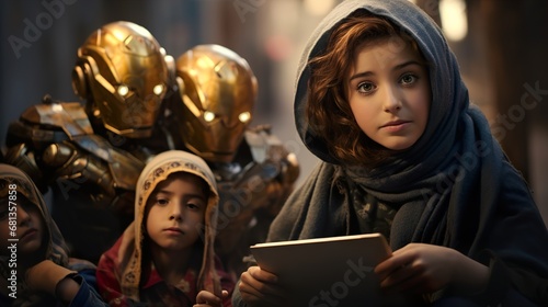 Robot supporting individual UHD wallpaper