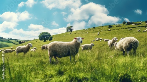 Livestock grazing on grass
