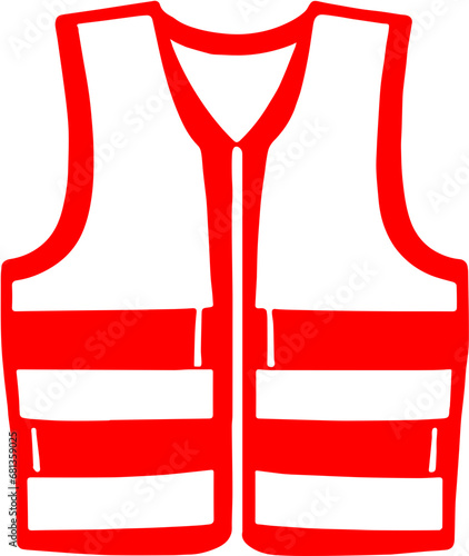  Red and White Safety Vest