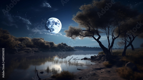 moon over the river © Sittichok