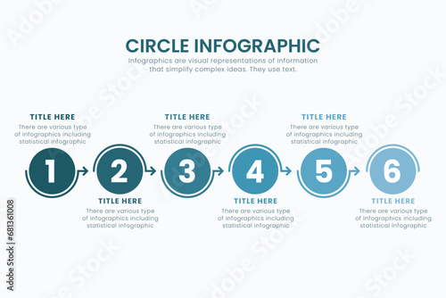 Minimal business vector circle chart infographic templates for presentations, advertising, layouts, and annual reports Business concept with 6 options.