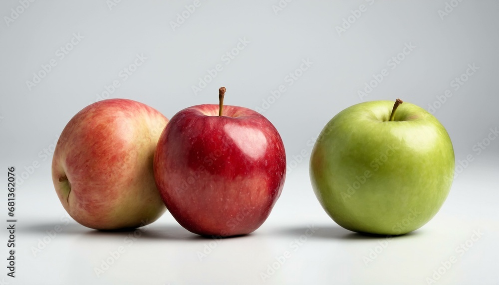 fresh red and green apples on studio background, copy space, diet, health, vegetarian, organic concept fresh red and green apples on studio background, copy space, diet, health, vegetarian, organic concept
