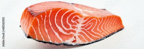 fresh raw salmon on a white background
