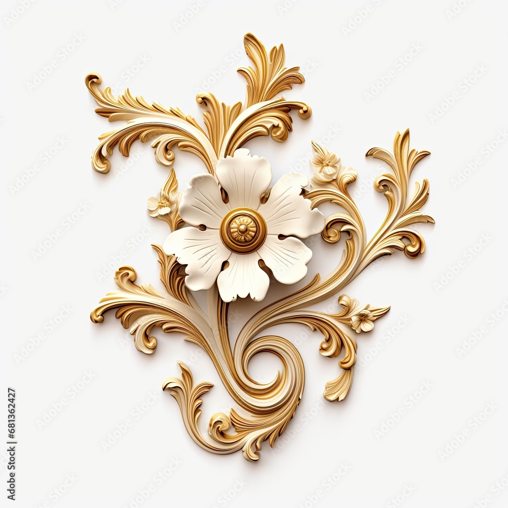 golden floral decorative decoration