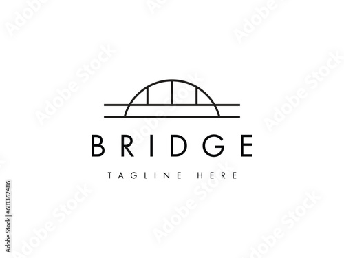 modern line bridge structure logo design