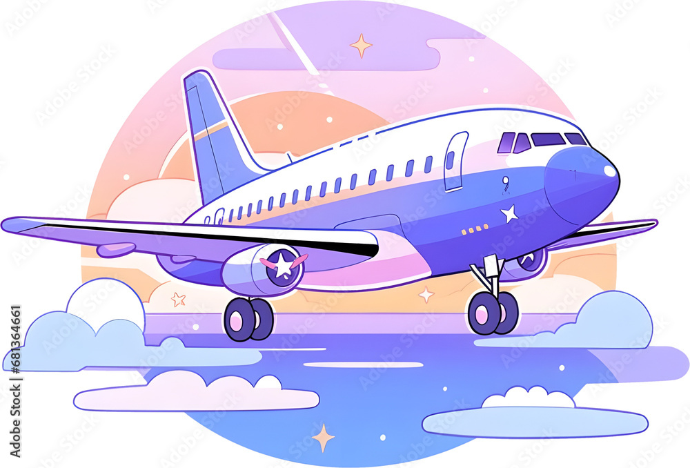icon of airplane on transparent background 