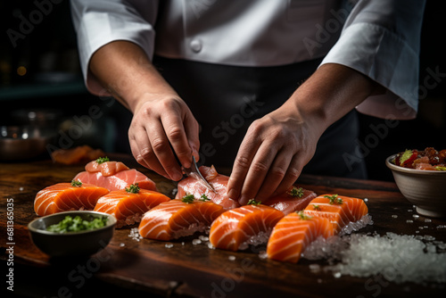 chef preparing fish