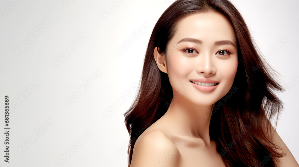BEAUTIFUL YOUNG ASIAN WOMAN WITH CLEAN FRESH SKIN. legal AI	